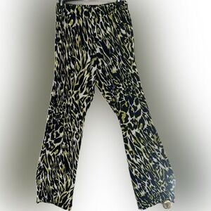 Premise palazzo wide‎ leg pants tiger stripe black white green size XL